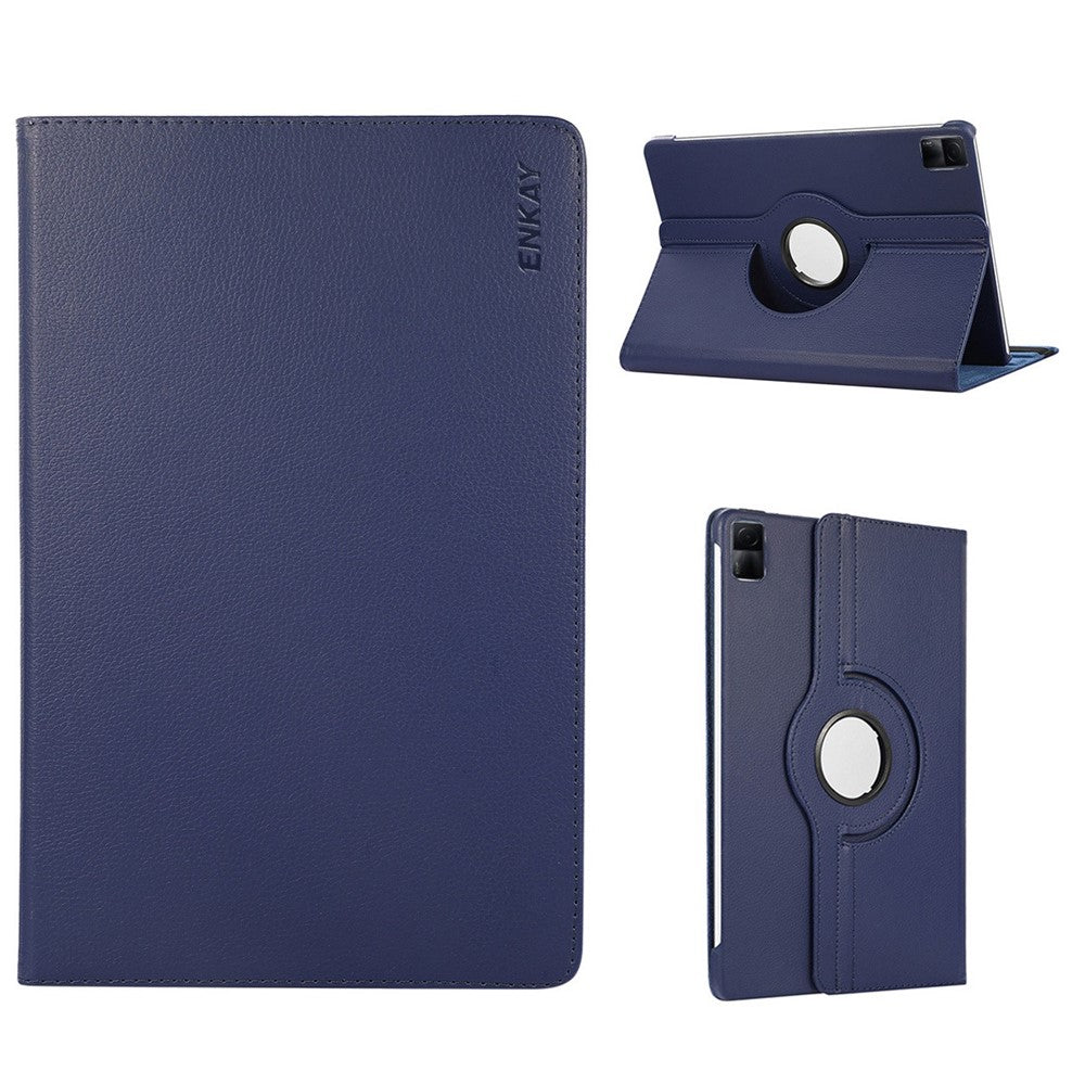 ENKAY HAT PRINCE For Xiaomi Redmi Pad Litchi Texture 360 Degree Rotating Stand Tablet Case Auto Sleep / Wake Function PU Leather + PC Cover