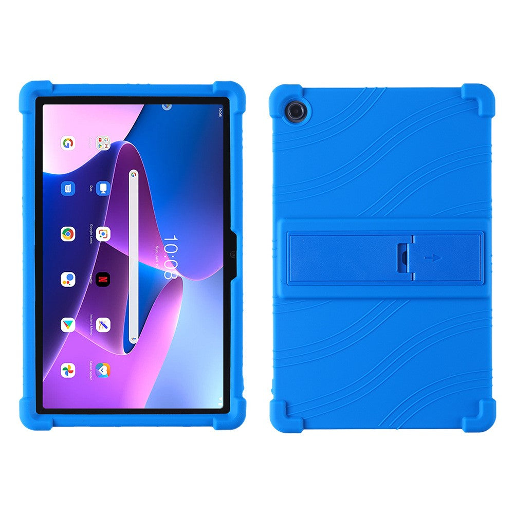 For Lenovo Tab M10 Plus (3rd Gen) / Xiaoxin Pad 2022 10.6 inch 125F / 128 Anti-collision Soft Silicone Tablet Protective Case Cover with Adjustable PC Kickstand