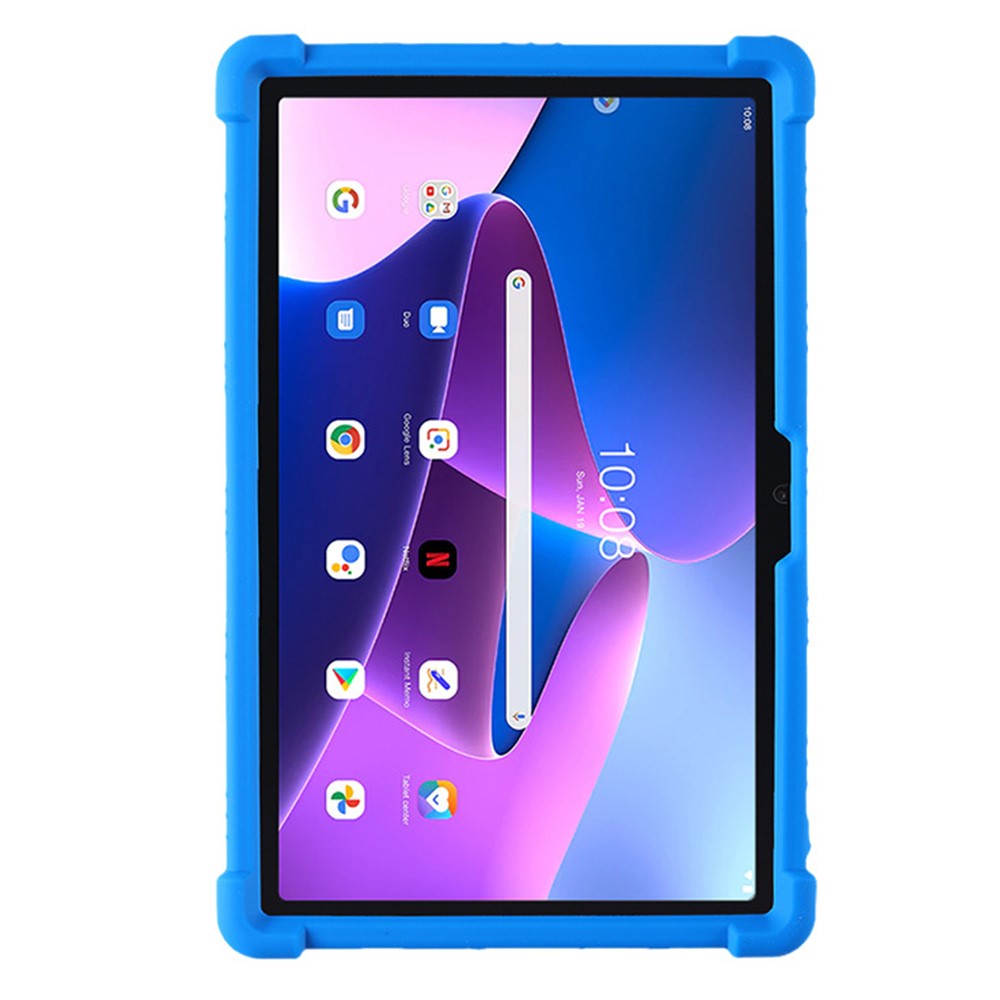 For Lenovo Tab M10 Plus (3rd Gen) / Xiaoxin Pad 2022 10.6 inch 125F / 128 Anti-collision Soft Silicone Tablet Protective Case Cover with Adjustable PC Kickstand