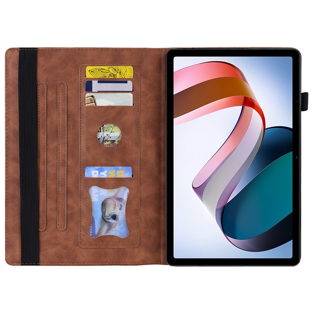 For Xiaomi Redmi Pad PU Leather Business Folio Stand Cover Elastic Band Wallet Full Protection Tablet Case with Pencil Holder