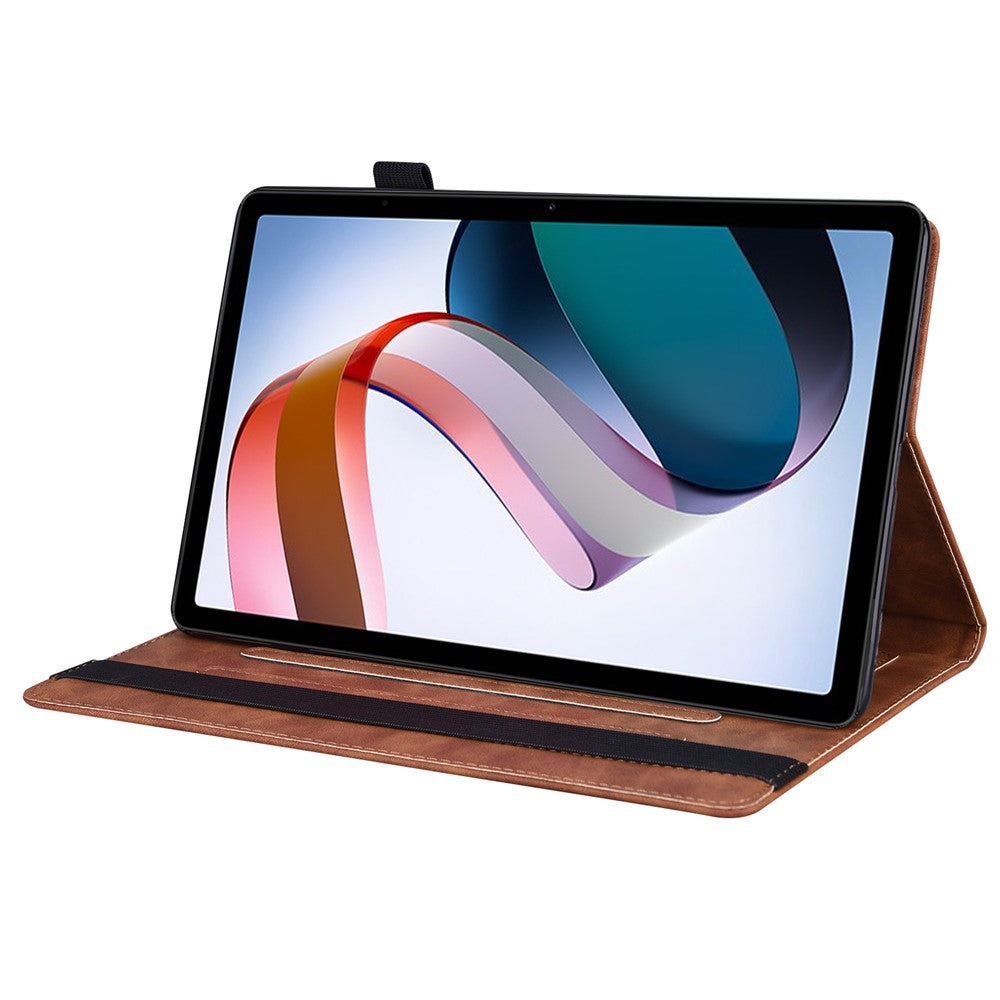 For Xiaomi Redmi Pad PU Leather Business Folio Stand Cover Elastic Band Wallet Full Protection Tablet Case with Pencil Holder