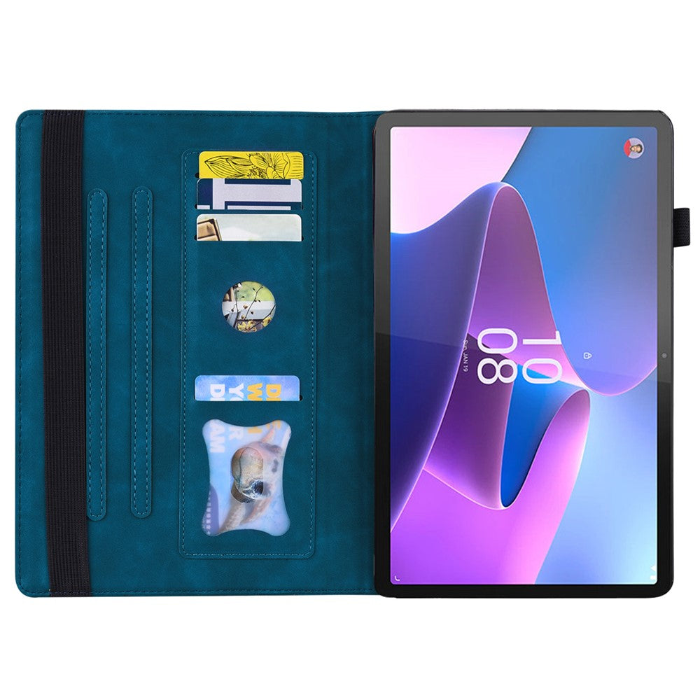 For Lenovo Pad Pro 2022 / Tab P11 Pro Gen 2 Viewing Stand Business Folio Tablet Cover PU Leather Wallet Elastic Band Protective Case with Pencil Holder