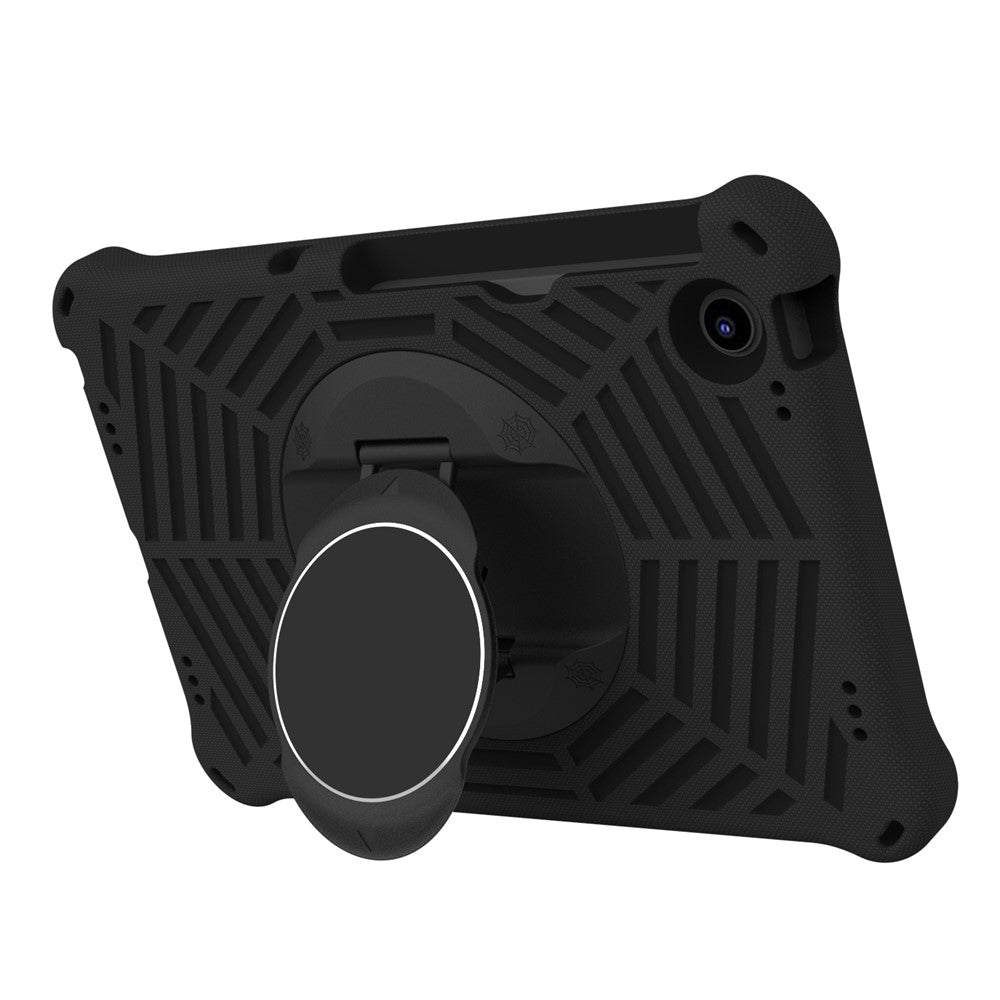 For Lenovo Tab M10 Plus (3rd Gen) / Xiaoxin Pad 2022 10.6 inch Spider Web Texture Shockproof EVA Case 360 Degree Rotation Kickstand Anti-scratch Cover with Shoulder Strap