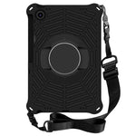 For Lenovo Tab M10 Plus (3rd Gen) / Xiaoxin Pad 2022 10.6 inch Spider Web Texture Shockproof EVA Case 360 Degree Rotation Kickstand Anti-scratch Cover with Shoulder Strap