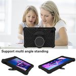 For Lenovo Tab M10 Plus (3rd Gen) / Xiaoxin Pad 2022 10.6 inch Spider Web Texture Shockproof EVA Case 360 Degree Rotation Kickstand Anti-scratch Cover with Shoulder Strap