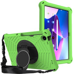 For Lenovo Tab M10 Plus (3rd Gen) / Xiaoxin Pad 2022 10.6 inch Spider Web Texture Shockproof EVA Case 360 Degree Rotation Kickstand Anti-scratch Cover with Shoulder Strap