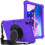 For Lenovo Tab M10 Plus (3rd Gen) / Xiaoxin Pad 2022 10.6 inch Spider Web Texture Shockproof EVA Case 360 Degree Rotation Kickstand Anti-scratch Cover with Shoulder Strap