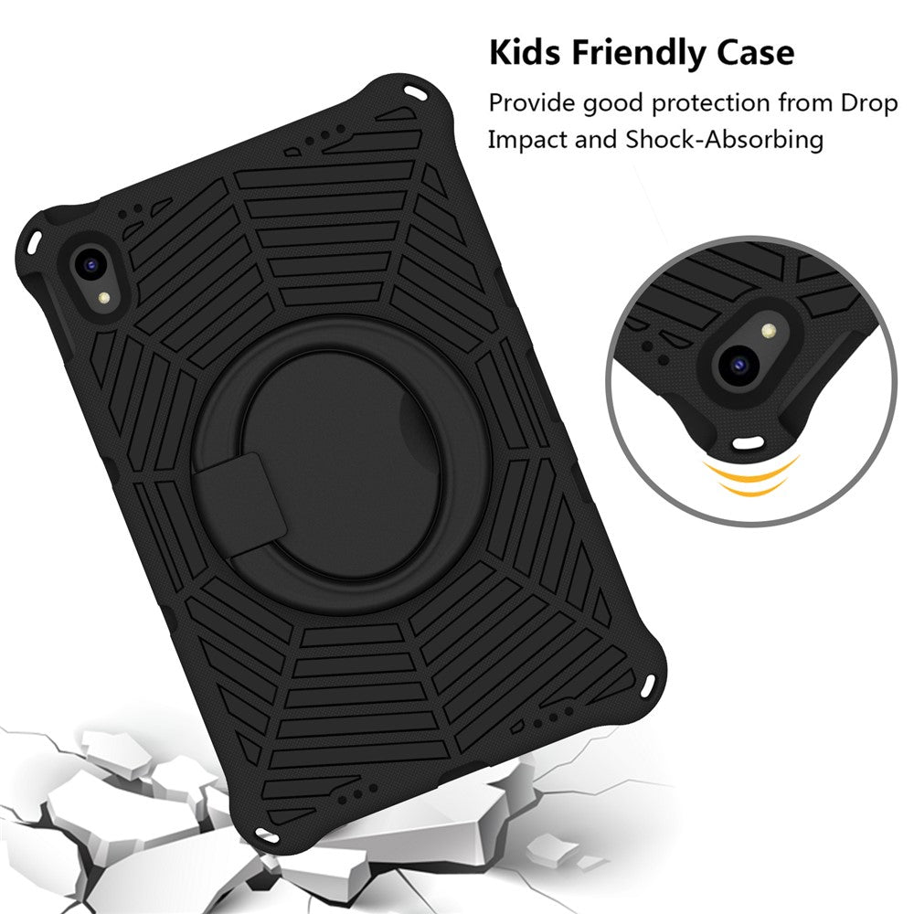 For Lenovo Tab P11 TB-J606F (11")  /  Tab P11 Plus Protective Kickstand Case Spider Web Texture Tablet Cover with Shoulder Strap