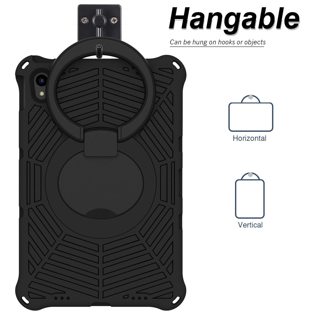 For Lenovo Tab P11 TB-J606F (11")  /  Tab P11 Plus Protective Kickstand Case Spider Web Texture Tablet Cover with Shoulder Strap