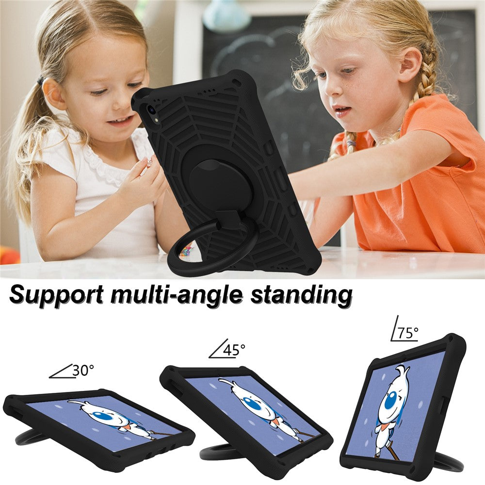 For Lenovo Tab P11 TB-J606F (11")  /  Tab P11 Plus Protective Kickstand Case Spider Web Texture Tablet Cover with Shoulder Strap