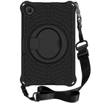 For Lenovo Tab M10 Plus / Tab M10 FHD Plus TB-X606F Spider Web Texture Rugged Protective Cover EVA Kickstand Hand Grip Kid-Proof Tablet Case with Shoulder Strap