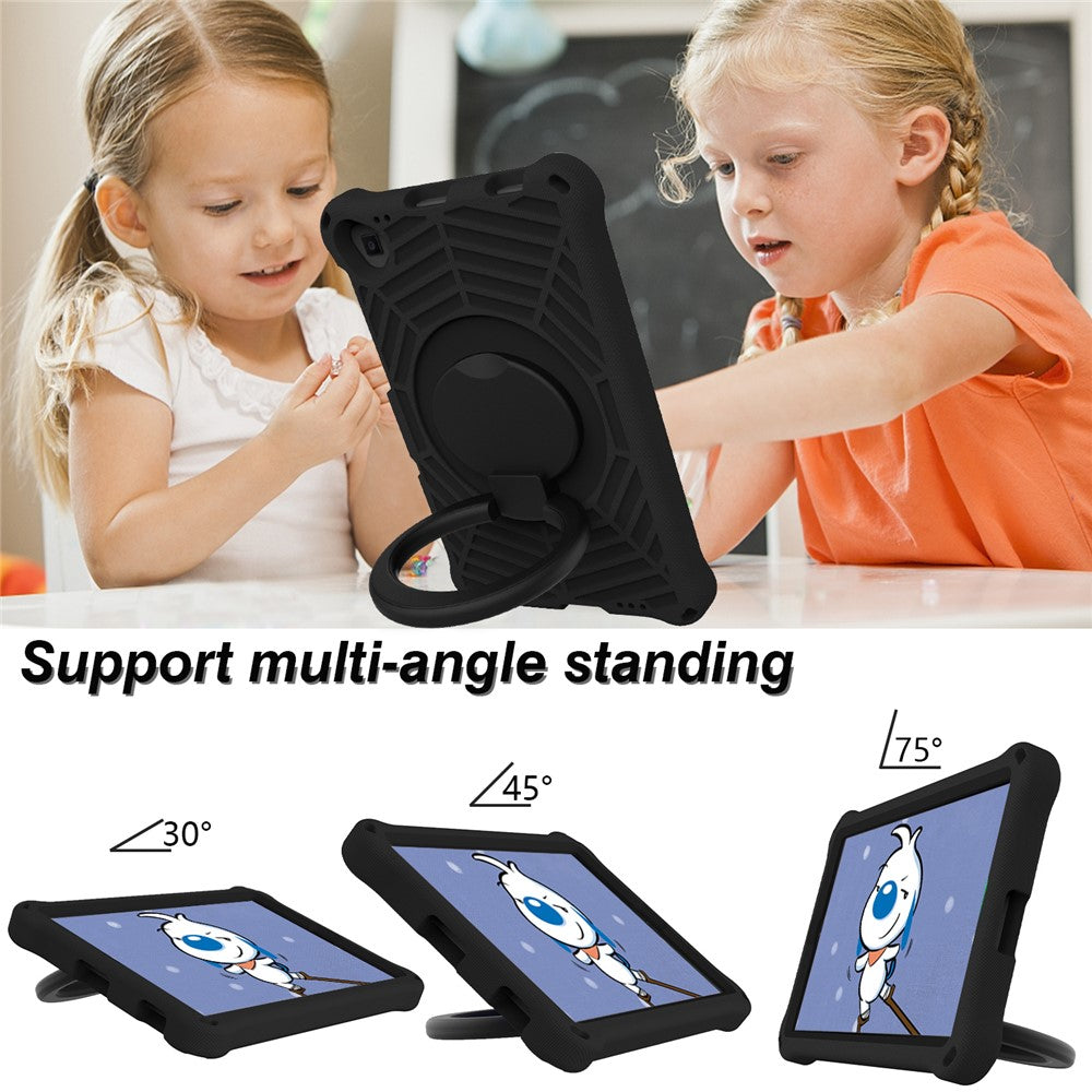 For Lenovo Tab M10 Plus / Tab M10 FHD Plus TB-X606F Spider Web Texture Rugged Protective Cover EVA Kickstand Hand Grip Kid-Proof Tablet Case with Shoulder Strap
