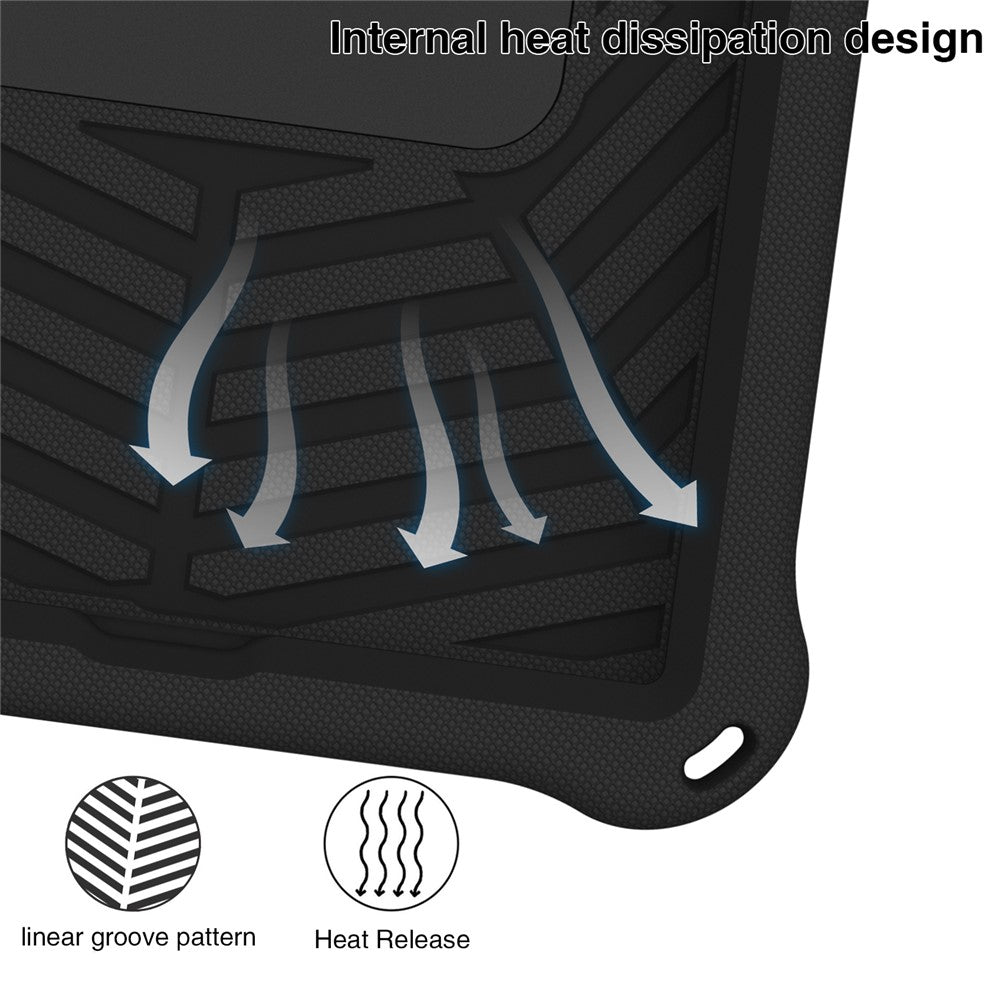For Lenovo Tab M10 Plus / Tab M10 FHD Plus TB-X606F Spider Web Texture Rugged Protective Cover EVA Kickstand Hand Grip Kid-Proof Tablet Case with Shoulder Strap