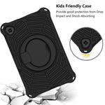 For Lenovo Tab M10 Plus / Tab M10 FHD Plus TB-X606F Spider Web Texture Rugged Protective Cover EVA Kickstand Hand Grip Kid-Proof Tablet Case with Shoulder Strap