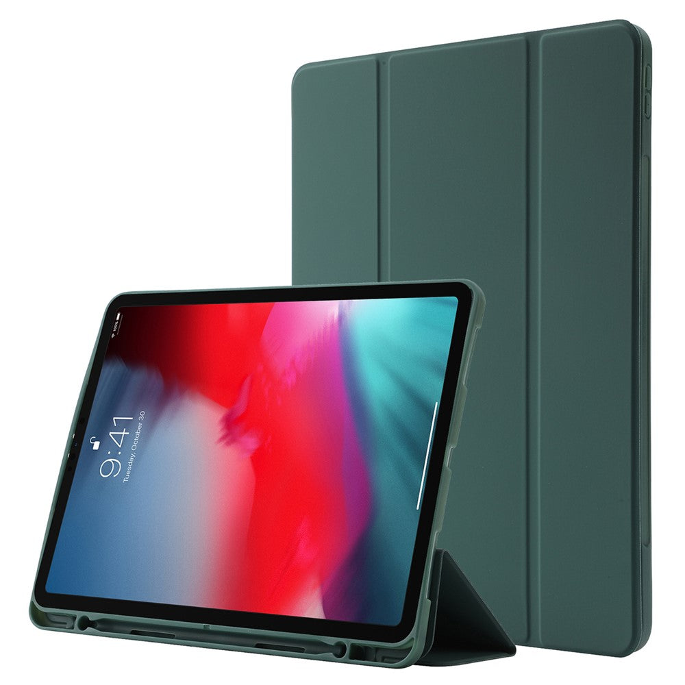 Til iPad Pro 11 (2022) / (2021) / (2020) / (2018) Tri-fold stander, hudvenligt PU-læder tabletcover, stødsikkert med automatisk tænd/sluk-funktion og penneholder