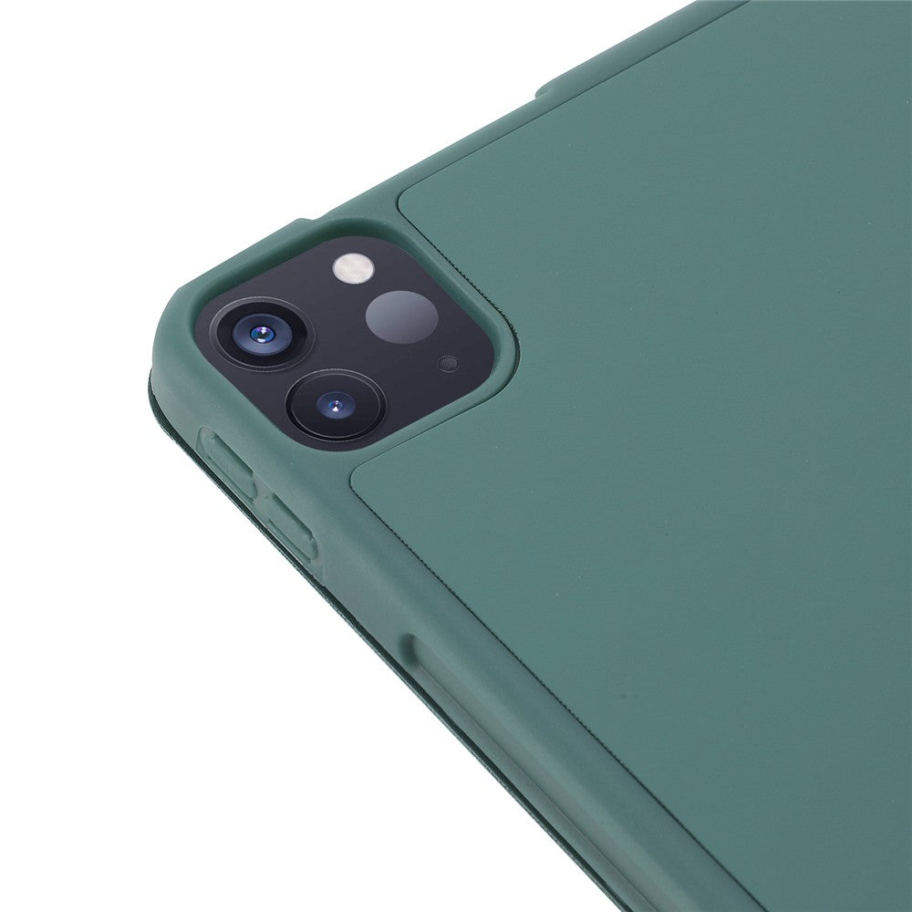Til iPad Pro 11 (2022) / (2021) / (2020) / (2018) Tri-fold stander, hudvenligt PU-læder tabletcover, stødsikkert med automatisk tænd/sluk-funktion og penneholder