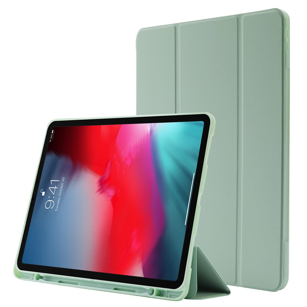 Til iPad Pro 11 (2022) / (2021) / (2020) / (2018) Tri-fold stander, hudvenligt PU-læder tabletcover, stødsikkert med automatisk tænd/sluk-funktion og penneholder