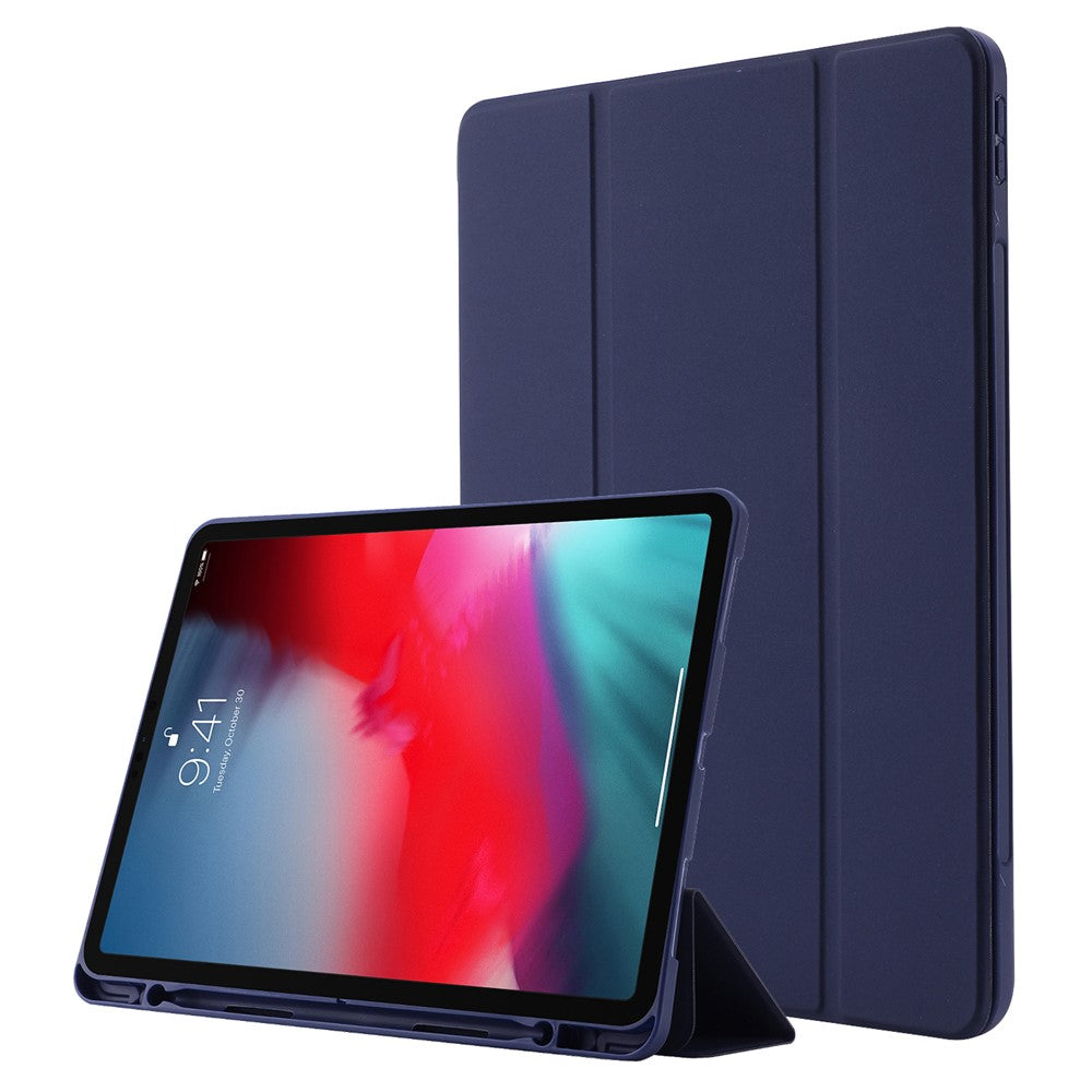 Til iPad Pro 11 (2022) / (2021) / (2020) / (2018) Tri-fold stander, hudvenligt PU-læder tabletcover, stødsikkert med automatisk tænd/sluk-funktion og penneholder