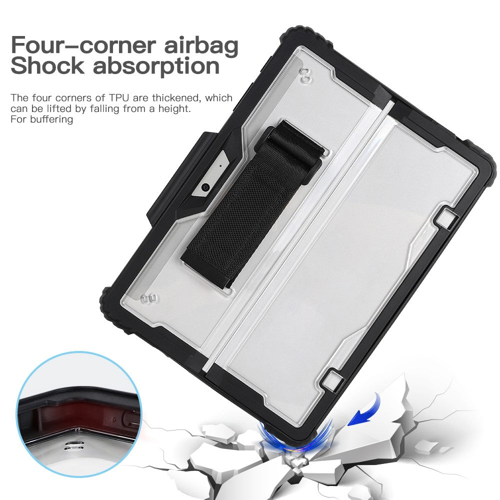 Protective Case for Microsoft Surface Pro 9 Acrylic + TPU Transparent Case Portable Anti-Fall Laptop Cover with Shoulder Strap / Pen Slot