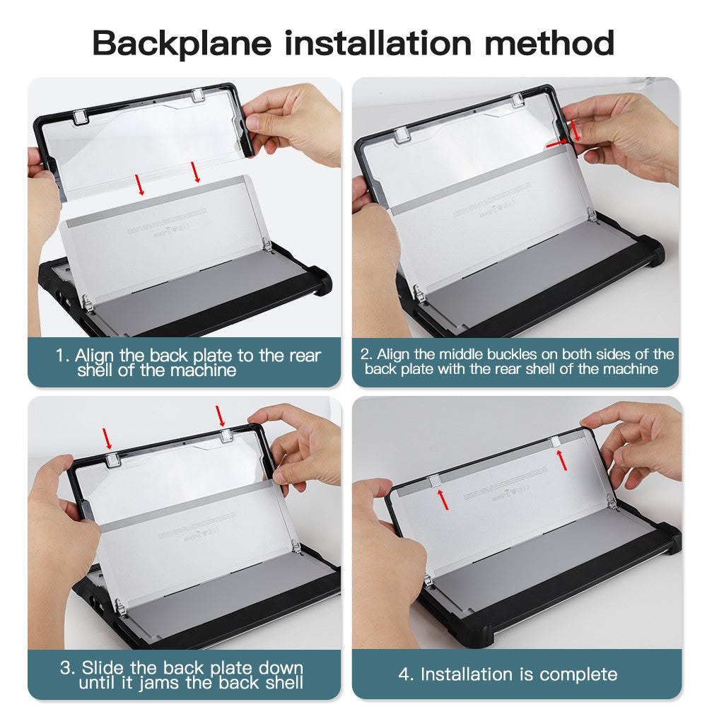 Protective Case for Microsoft Surface Pro 9 Acrylic + TPU Transparent Case Portable Anti-Fall Laptop Cover with Shoulder Strap / Pen Slot