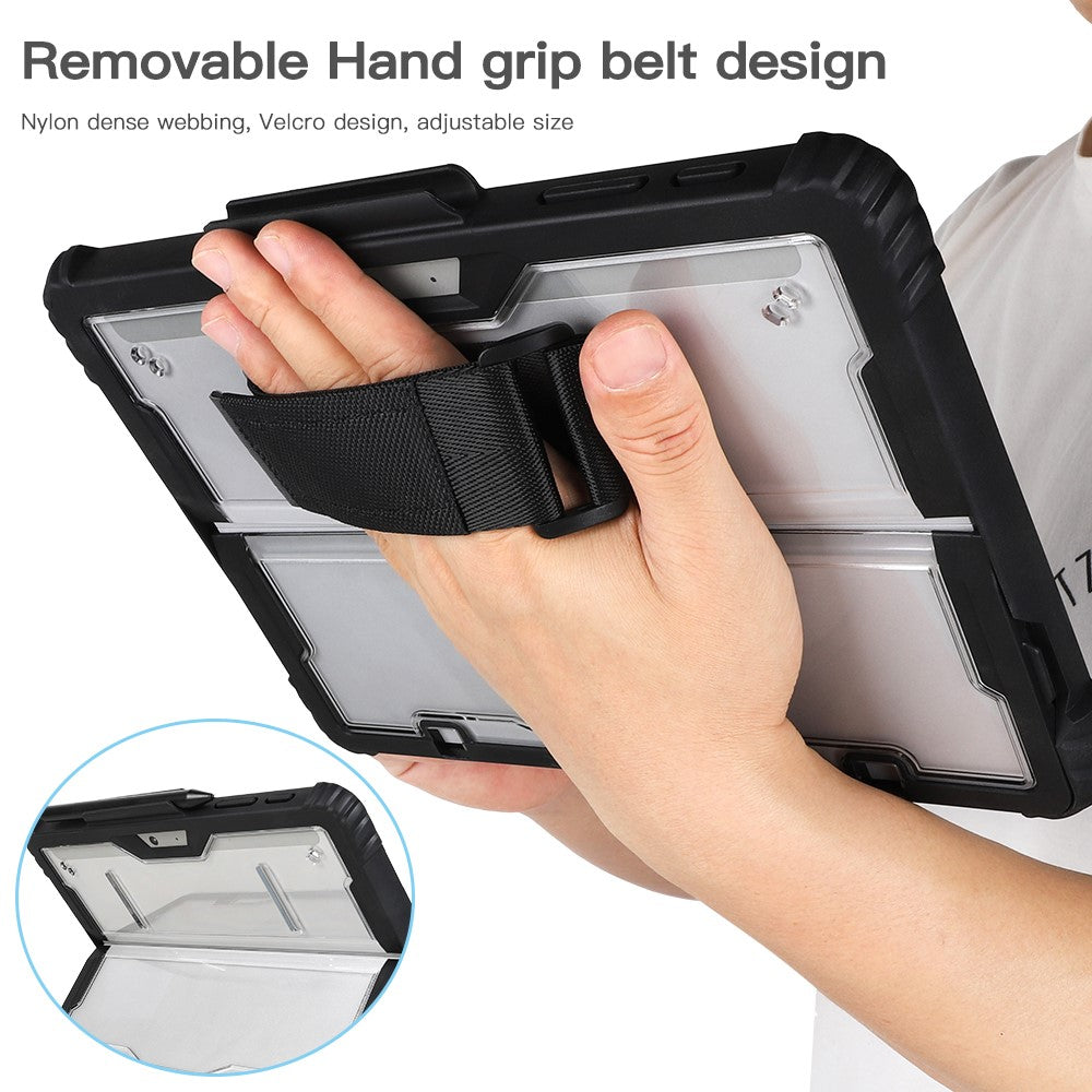Protective Case for Microsoft Surface Pro 9 Acrylic + TPU Transparent Case Portable Anti-Fall Laptop Cover with Shoulder Strap / Pen Slot