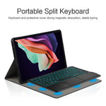 For Lenovo Tab P11 Gen 2 Backlight Touchpad Bluetooth-compatible Keyboard with Pen Slot Leather Tablet Case