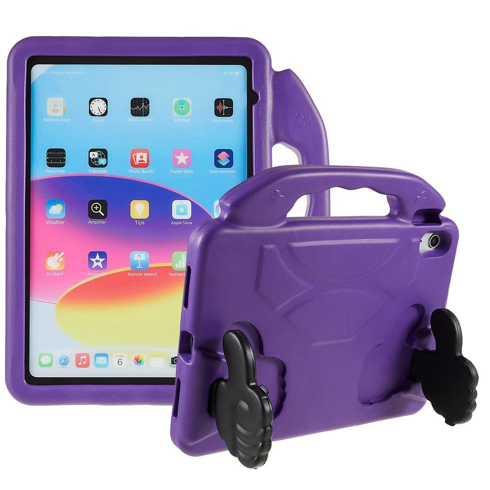 For iPad Air 11 (2026) / (2025) / (2024) Foldable Thumb Kickstand EVA Tablet Case Fall Protection Cover with Handle
