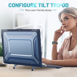 For MacBook Pro 16 inch (2019) A2141 Laptop Cover Dual Layer Hard PC Soft TPU Shell Case with Kickstand