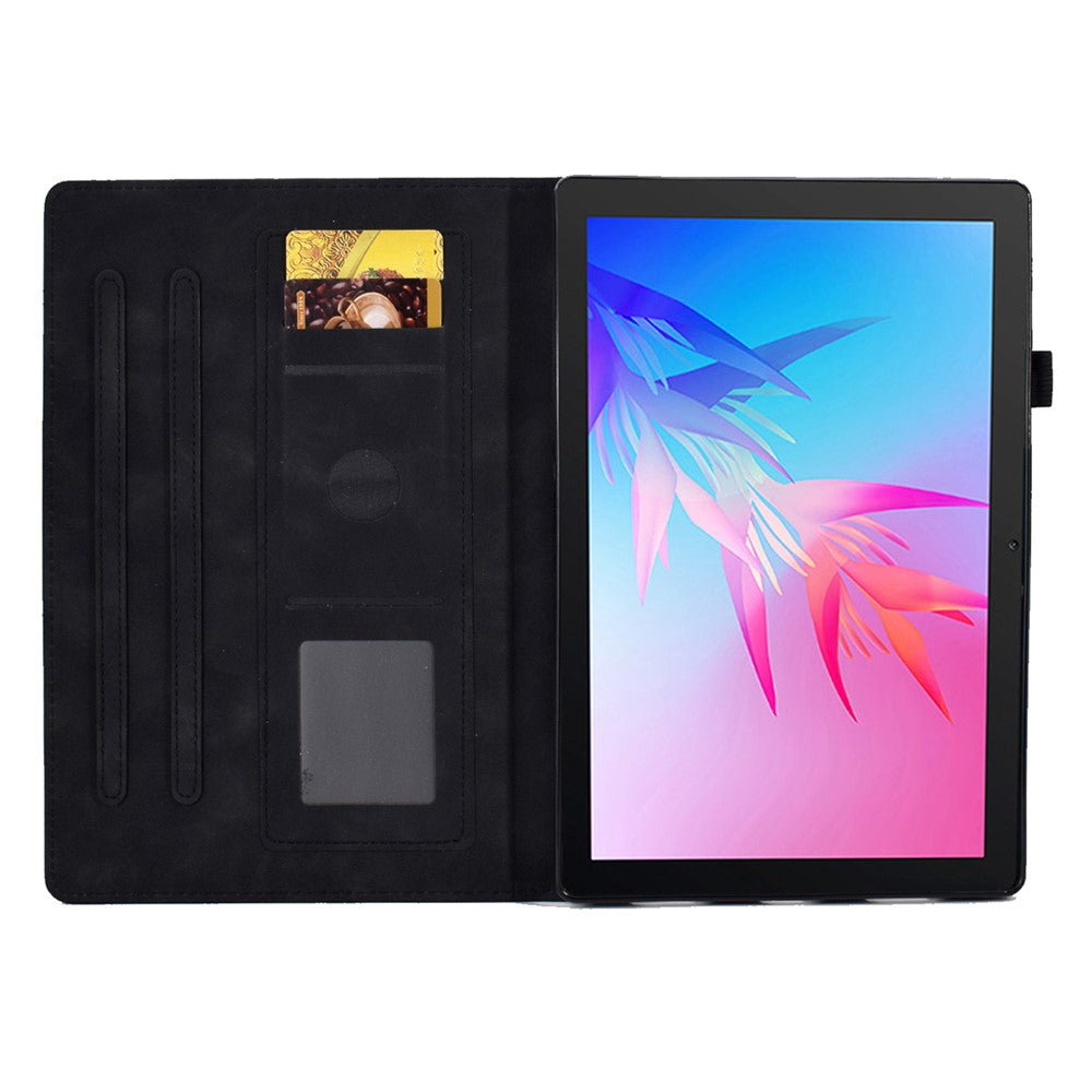 Tabletcover til Huawei Enjoy Tablet 2 / MatePad T 10 9,7 tommer / T 10S 10,1 tommer / Honor Pad 6 10,1 tommer / Pad X6 9,7 tommer med sommerfugleblomstermønster, PU-læder, stativ og kortholder