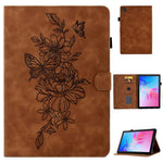 Tabletcover til Huawei Enjoy Tablet 2 / MatePad T 10 9,7 tommer / T 10S 10,1 tommer / Honor Pad 6 10,1 tommer / Pad X6 9,7 tommer med sommerfugleblomstermønster, PU-læder, stativ og kortholder