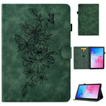 Tabletcover til Huawei Enjoy Tablet 2 / MatePad T 10 9,7 tommer / T 10S 10,1 tommer / Honor Pad 6 10,1 tommer / Pad X6 9,7 tommer med sommerfugleblomstermønster, PU-læder, stativ og kortholder