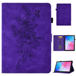 Tabletcover til Huawei Enjoy Tablet 2 / MatePad T 10 9,7 tommer / T 10S 10,1 tommer / Honor Pad 6 10,1 tommer / Pad X6 9,7 tommer med sommerfugleblomstermønster, PU-læder, stativ og kortholder