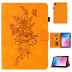 Tabletcover til Huawei Enjoy Tablet 2 / MatePad T 10 9,7 tommer / T 10S 10,1 tommer / Honor Pad 6 10,1 tommer / Pad X6 9,7 tommer med sommerfugleblomstermønster, PU-læder, stativ og kortholder