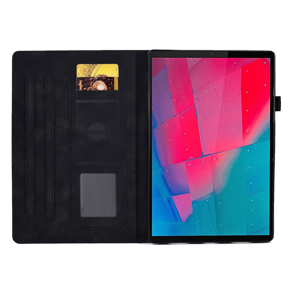 For Lenovo Tab M10 Plus TB-X606F Butterfly Flower Pattern Imprinted PU Leather Folio Case Stitching Line Card Holder Stand Smart Tablet Cover