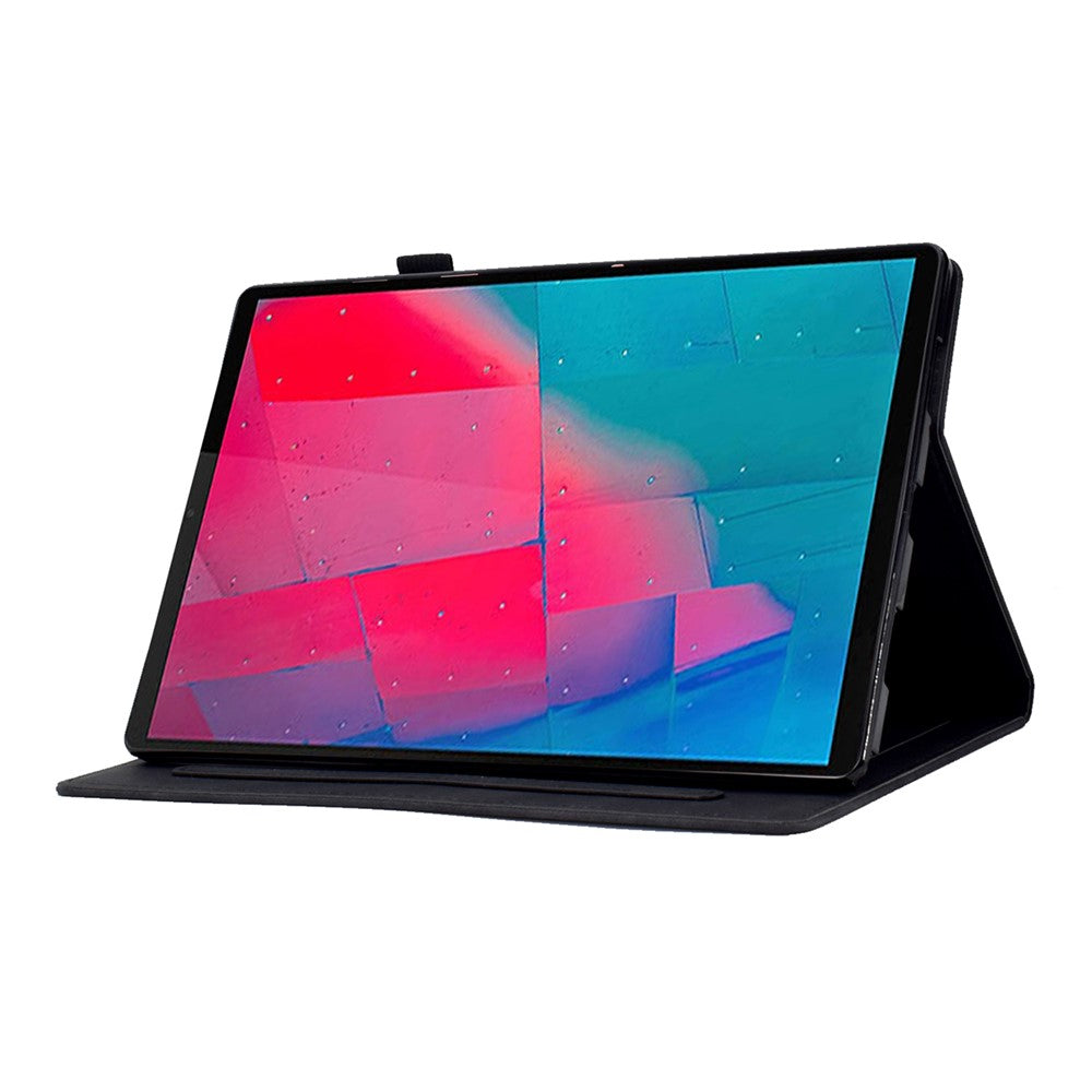 For Lenovo Tab M10 Plus TB-X606F Butterfly Flower Pattern Imprinted PU Leather Folio Case Stitching Line Card Holder Stand Smart Tablet Cover