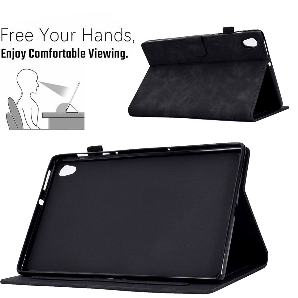 For Lenovo Tab M10 HD Gen 2 (X306X) Drop-proof PU Leather Tablet Case Stand with Card Slots Butterfly Flower Pattern Imprinted Auto Sleep / Wake Cover