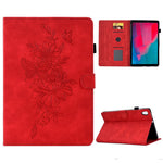 For Lenovo Tab M10 HD Gen 2 (X306X) Drop-proof PU Leather Tablet Case Stand with Card Slots Butterfly Flower Pattern Imprinted Auto Sleep / Wake Cover