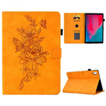 For Lenovo Tab M10 HD Gen 2 (X306X) Drop-proof PU Leather Tablet Case Stand with Card Slots Butterfly Flower Pattern Imprinted Auto Sleep / Wake Cover