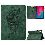For Lenovo Tab M10 HD Gen 2 (X306X) Drop-proof PU Leather Tablet Case Stand with Card Slots Butterfly Flower Pattern Imprinted Auto Sleep / Wake Cover