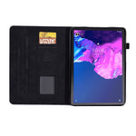 For Lenovo Tab P11 / J606F Butterfly Flower Pattern Imprinted PU Leather Stitching Line  Smart Tablet Cover with Card Holder Stand Shockproof Case