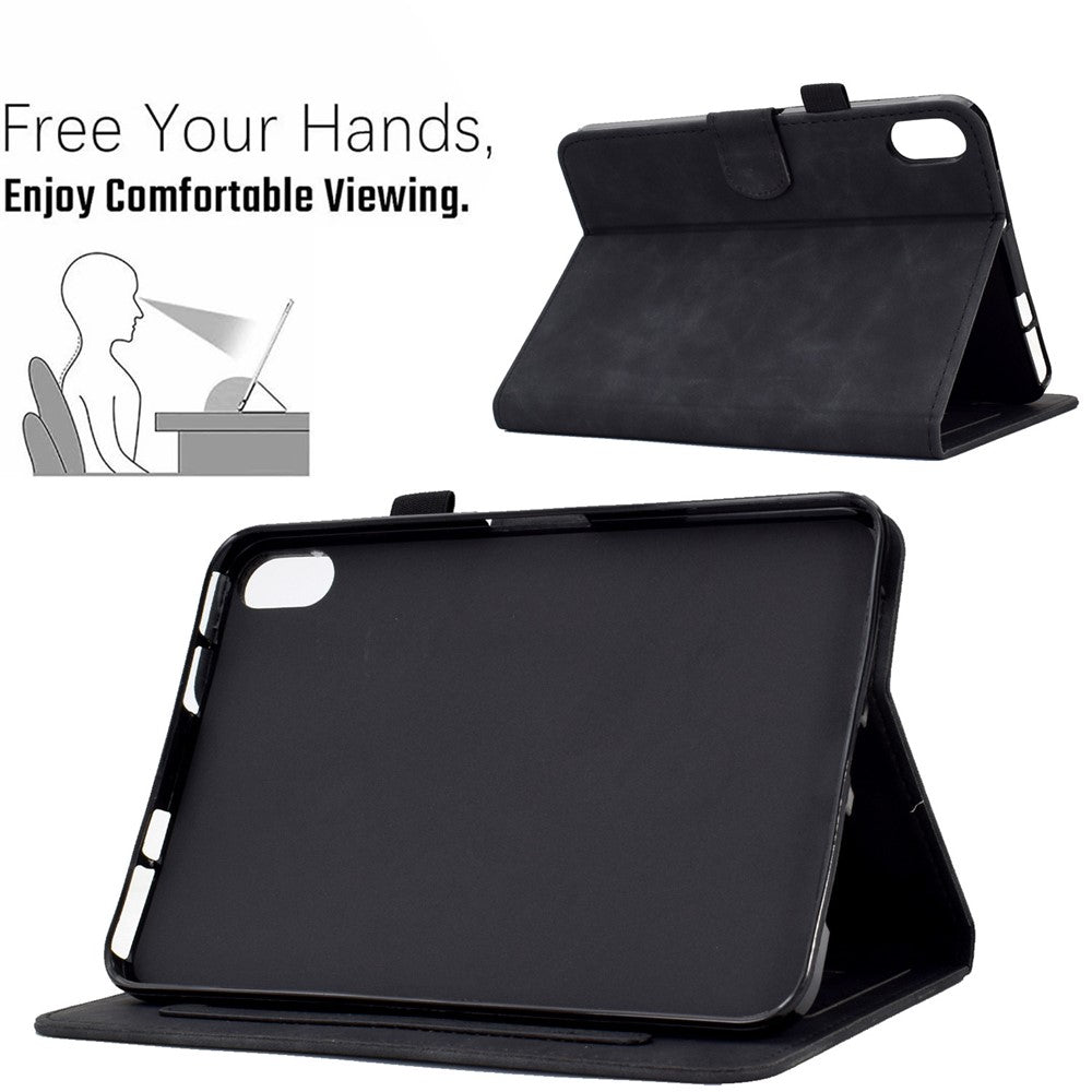 For Lenovo Tab P11 / J606F Butterfly Flower Pattern Imprinted PU Leather Stitching Line  Smart Tablet Cover with Card Holder Stand Shockproof Case