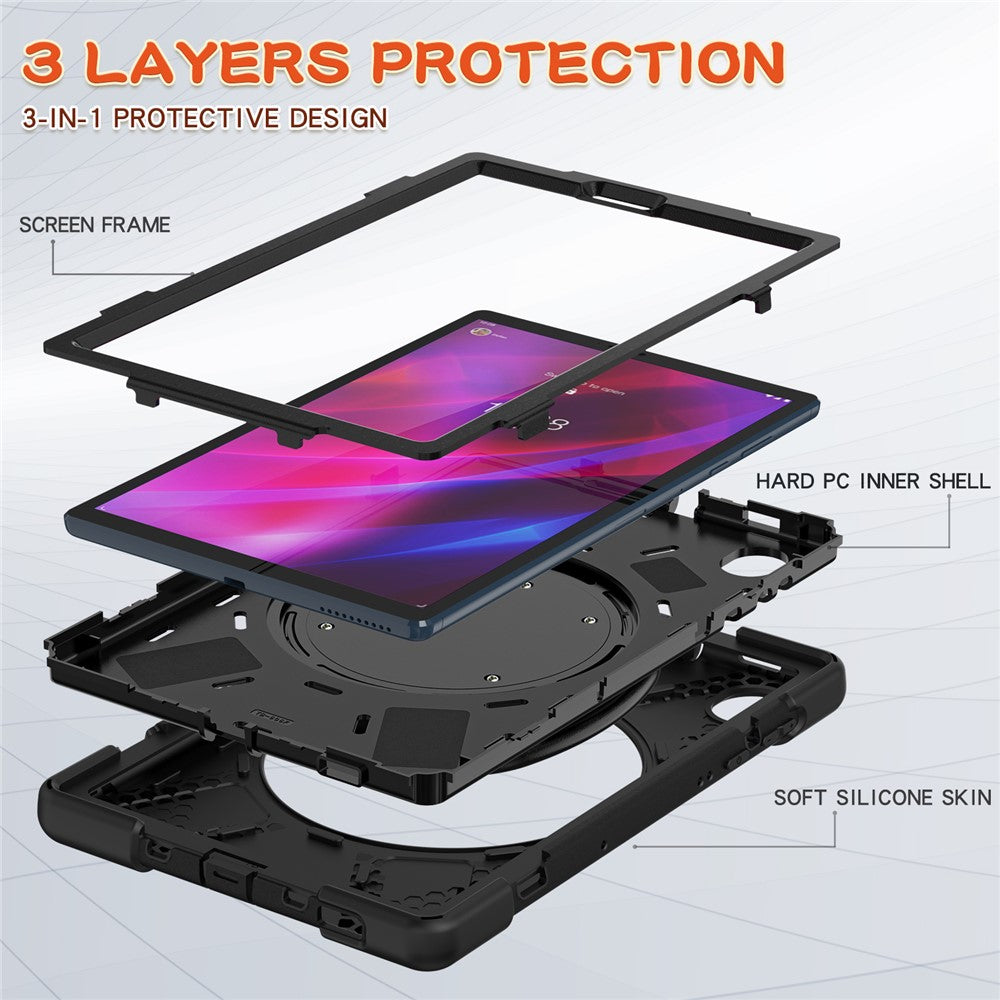 For Lenovo Tab M10 Plus 10.3 inch X606F / 606X / K10 Shockproof Tablet Case Kickstand PC+Silicone Protective Cover