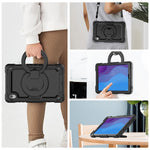Lenovo Tab M10 HD Gen 2 TB-306X(F) 10,1 tums surfplatta, fodral med 360 graders roterande stöd, PC + silikonskydd med axelrem