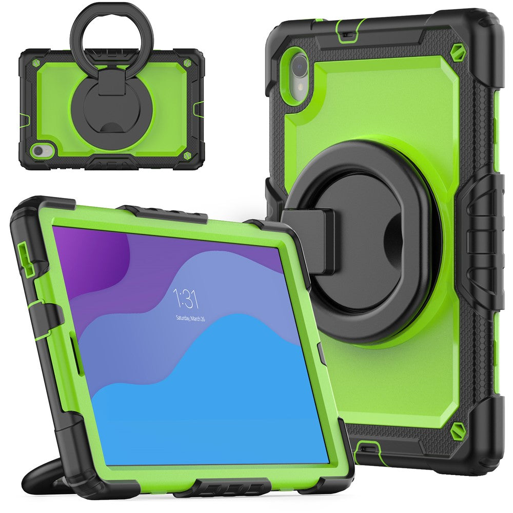 Lenovo Tab M10 HD Gen 2 TB-306X(F) 10,1 tums surfplatta, fodral med 360 graders roterande stöd, PC + silikonskydd med axelrem