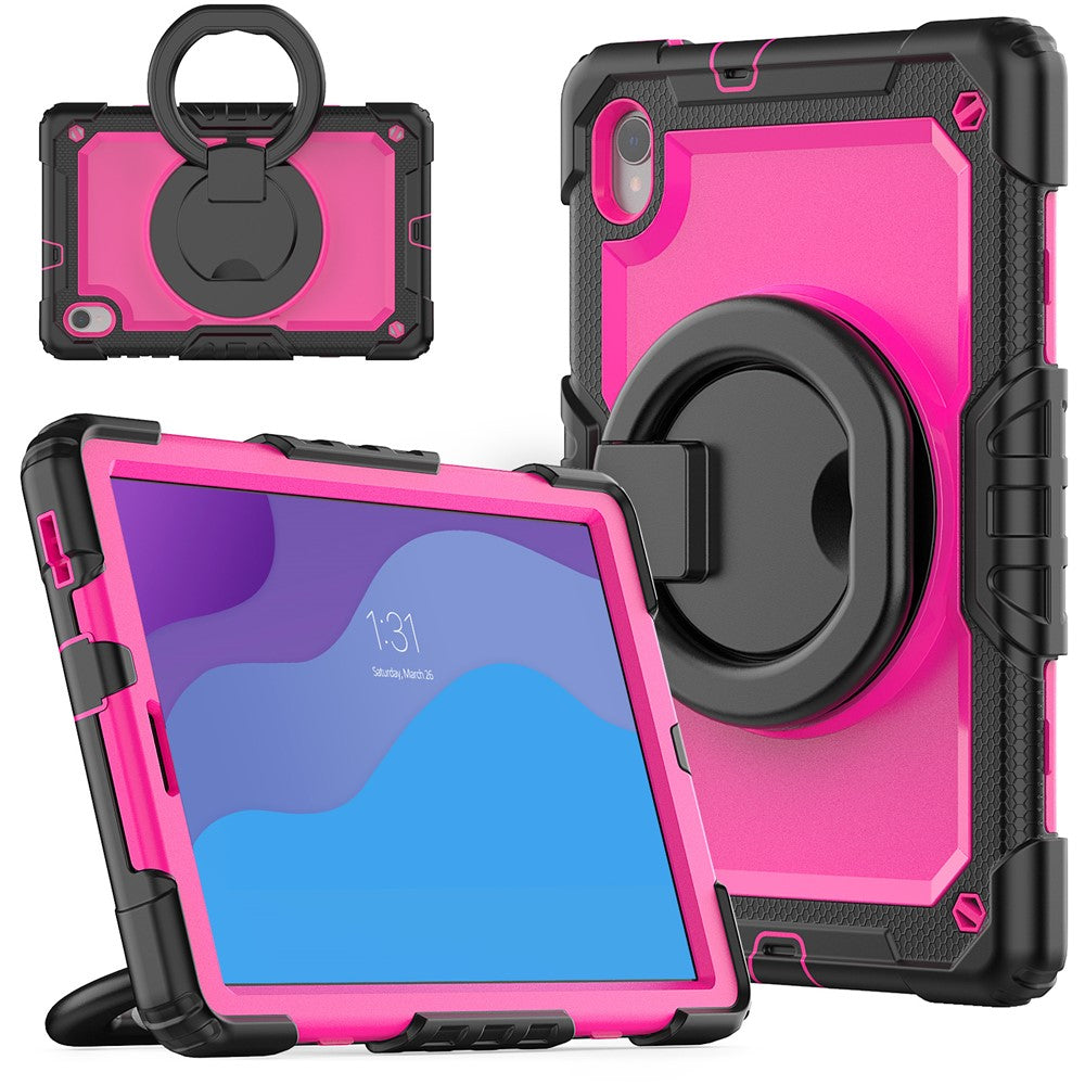Lenovo Tab M10 HD Gen 2 TB-306X(F) 10,1 tums surfplatta, fodral med 360 graders roterande stöd, PC + silikonskydd med axelrem