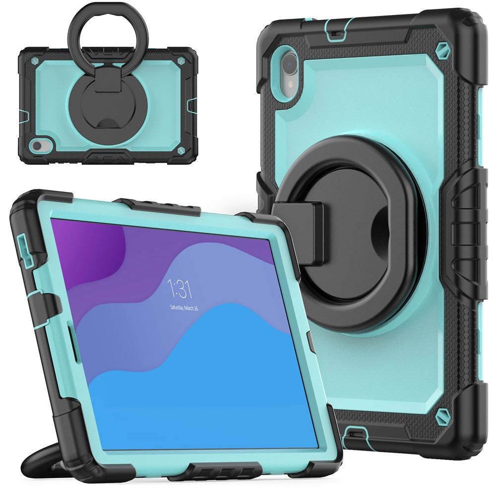 Lenovo Tab M10 HD Gen 2 TB-306X(F) 10,1 tums surfplatta, fodral med 360 graders roterande stöd, PC + silikonskydd med axelrem