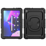 For Lenovo Tab M10 (Gen 3) TB-328FU / TB-328XU PC + Silicone Tablet Cover 360-Degree Rotating Kickstand Anti-drop Case with Shoulder Strap