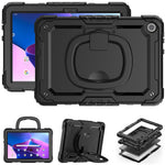 For Lenovo Tab M10 (Gen 3) TB-328FU / TB-328XU PC + Silicone Tablet Cover 360-Degree Rotating Kickstand Anti-drop Case with Shoulder Strap
