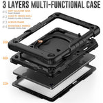 For Lenovo Tab M10 (Gen 3) TB-328FU / TB-328XU PC + Silicone Tablet Cover 360-Degree Rotating Kickstand Anti-drop Case with Shoulder Strap