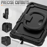 For Lenovo Tab M10 (Gen 3) TB-328FU / TB-328XU PC + Silicone Tablet Cover 360-Degree Rotating Kickstand Anti-drop Case with Shoulder Strap